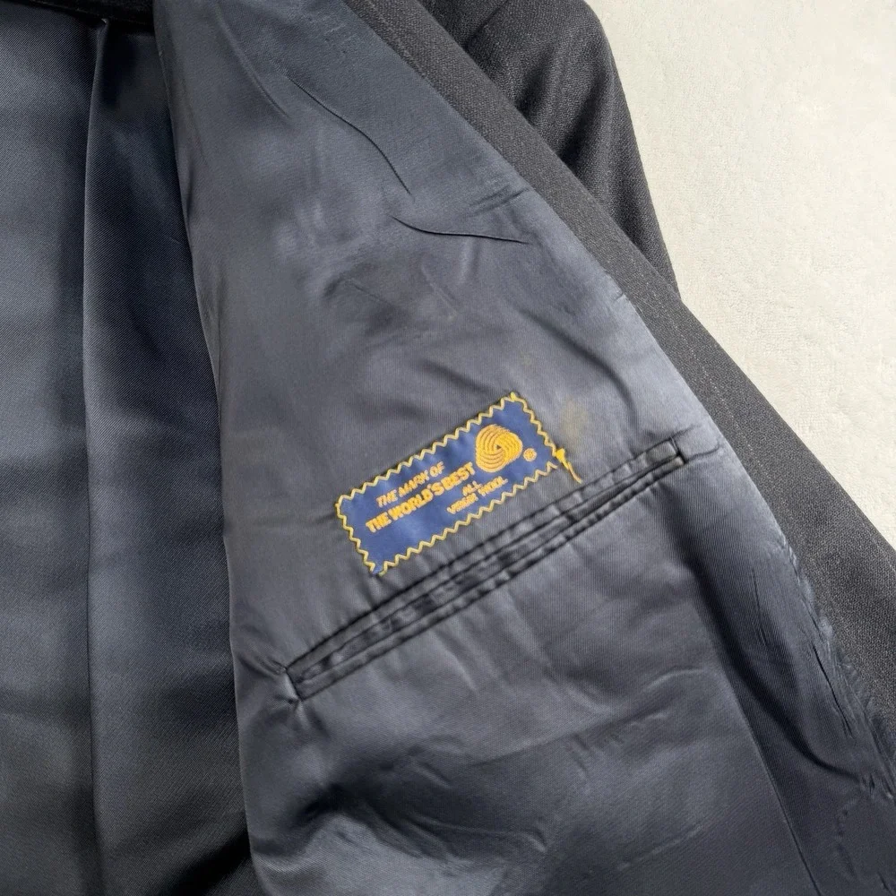 Polo University Club Ralph Lauren Double Breasted Chalk Stripe Blazer 46L Navy